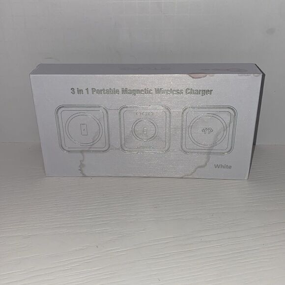 RTOPS 3 In 1 Portable Magnetic Wireless Charger IPhone Apple Watch AirPods White - Picture 7 of 14